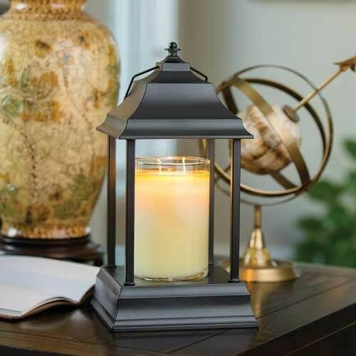 Farol metálico Carriage para velas perfumadas, color negro