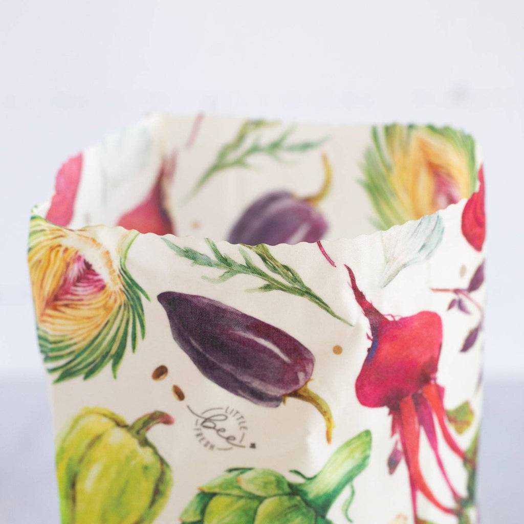 Bolsa grande con cera de abejas ecológica - verduras
