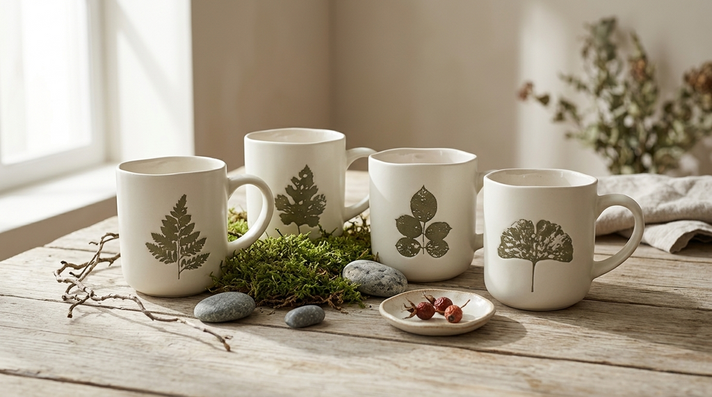 Mug de Porcelana 480 ml Diseño Hoja 🌿