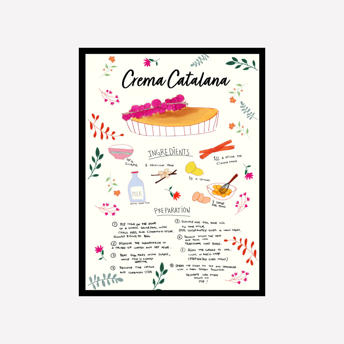 Lámina Decorativa "Receta de Crema Catalana"