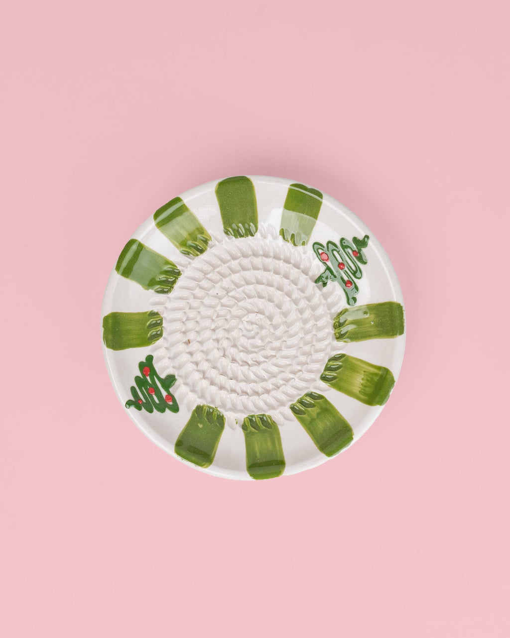 Plato Rallador de Cerámica Artesanal Christmas Evergreen 🎄🌿