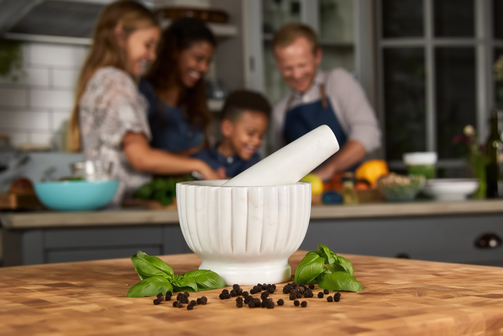 Mortero de Mármol Natural Blanco  🧂✨