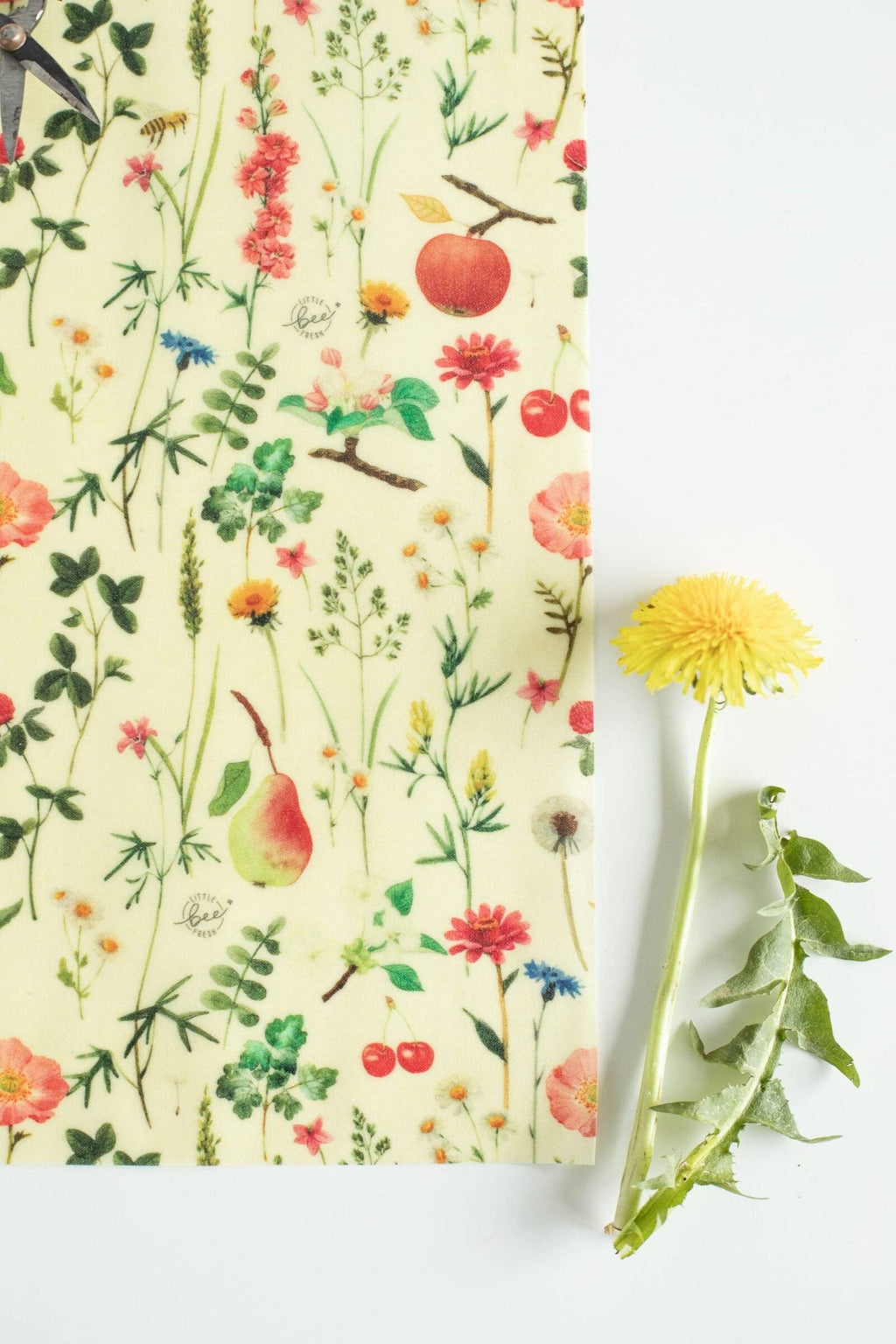 Rollo de envoltorio de cera de abeja ecológico - pradera de frutales