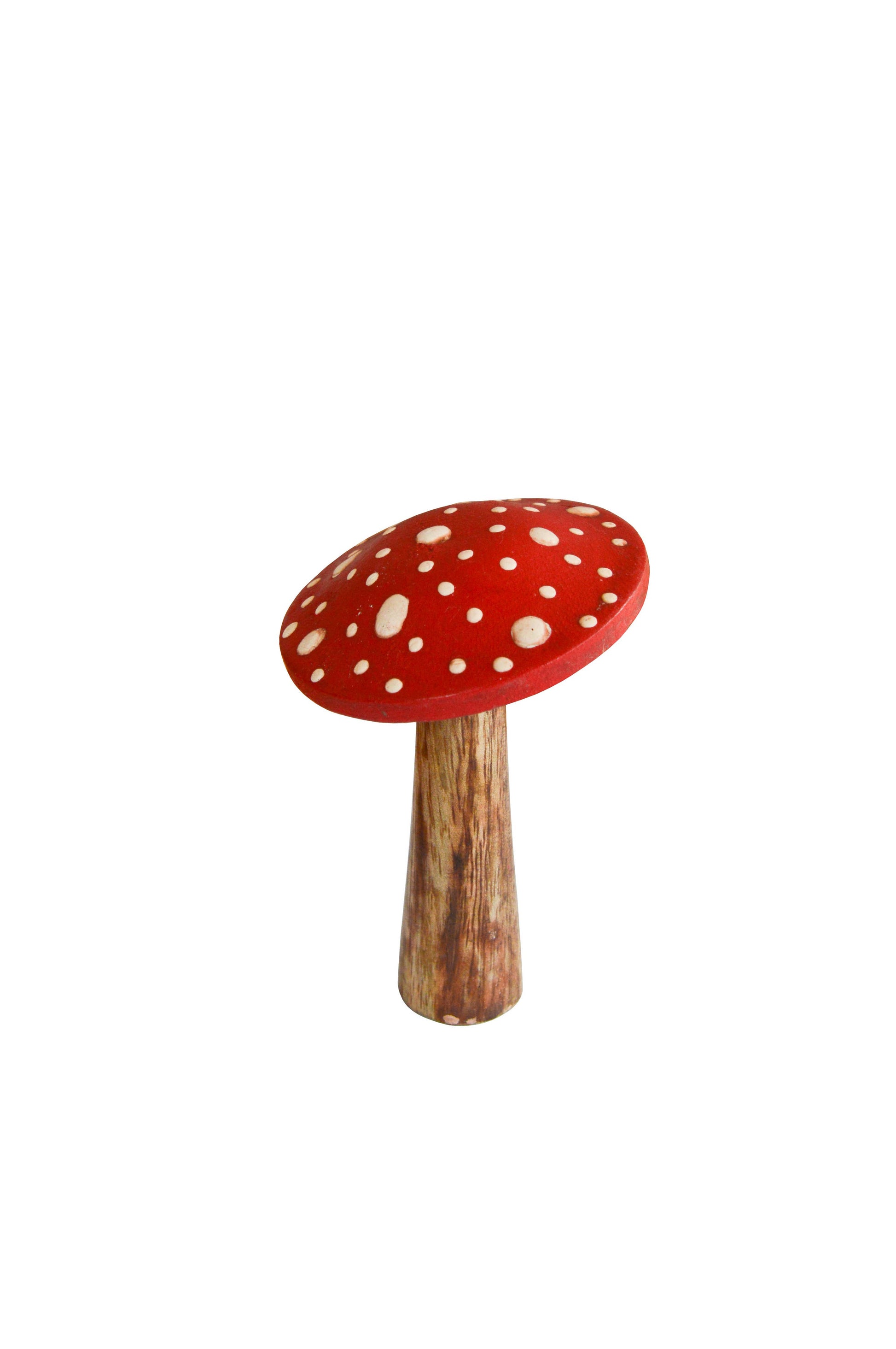 Hongo retro de madera – Rojo con lunares blancos 🍄✨