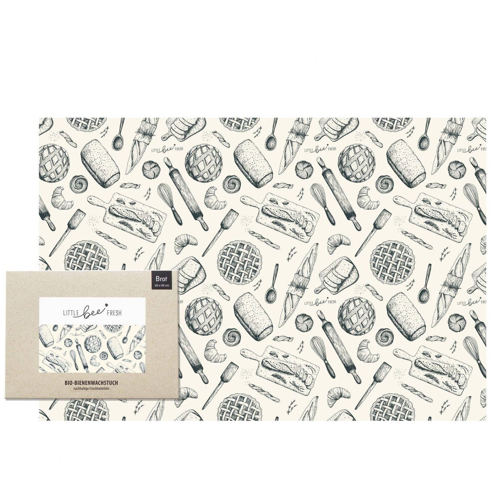 Paño ecológico de cera de abeja para pan XXL (60x40 cm) - Pan