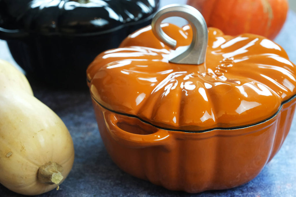 Olla Cocotte Calabaza – Hierro Fundido Esmaltado Naranja 🎃🍂