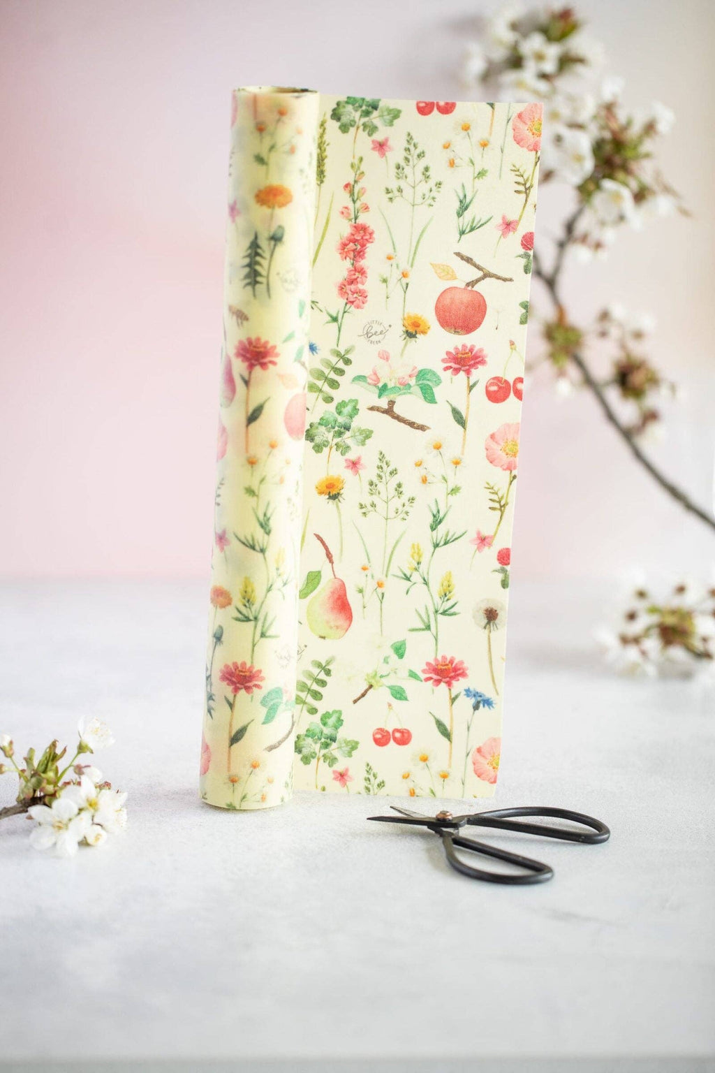 Rollo de envoltorio de cera de abeja ecológico - pradera de frutales