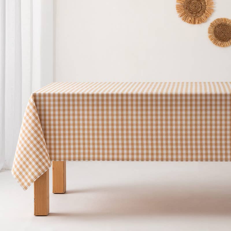 Mantel antimanchas tacto tela – Cuadro vichy de algodón 🪡✨