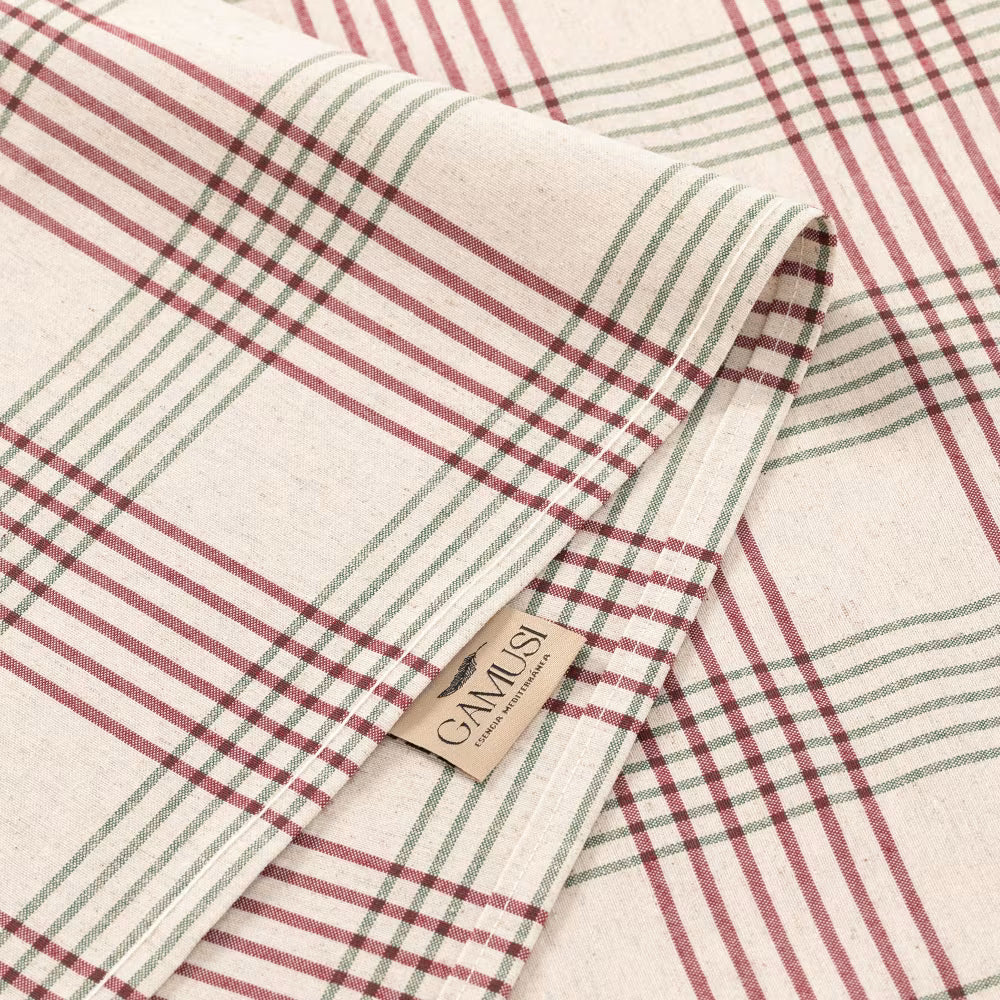 Mantel Lino GARNET Jacquard Elegante & Natural ✨🍷
