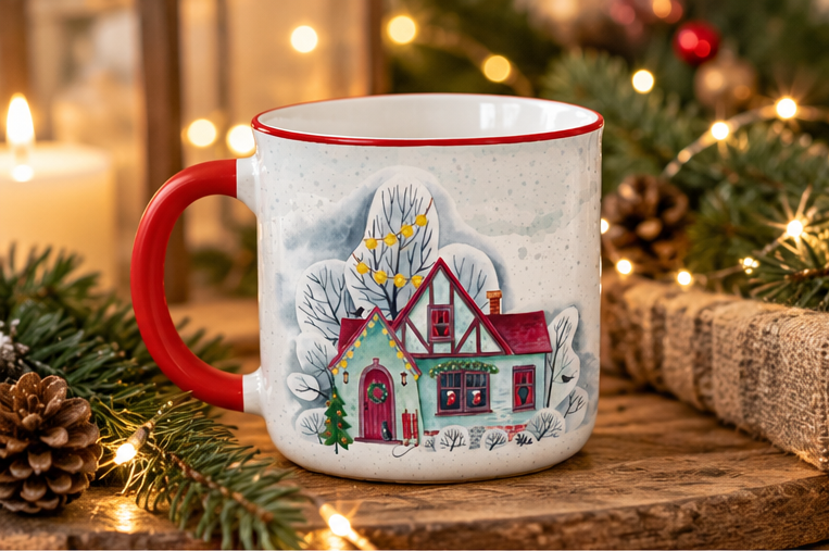 Taza de Cerámica Invierno Hogar 🏡❄️