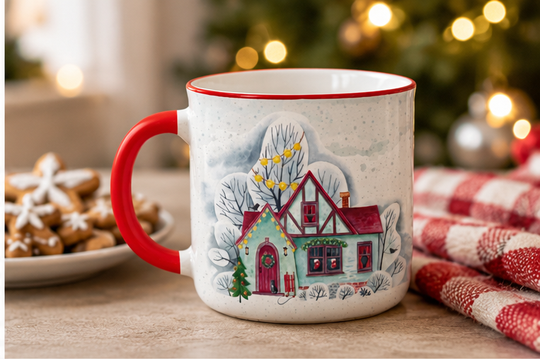 Taza de Cerámica Invierno Hogar 🏡❄️