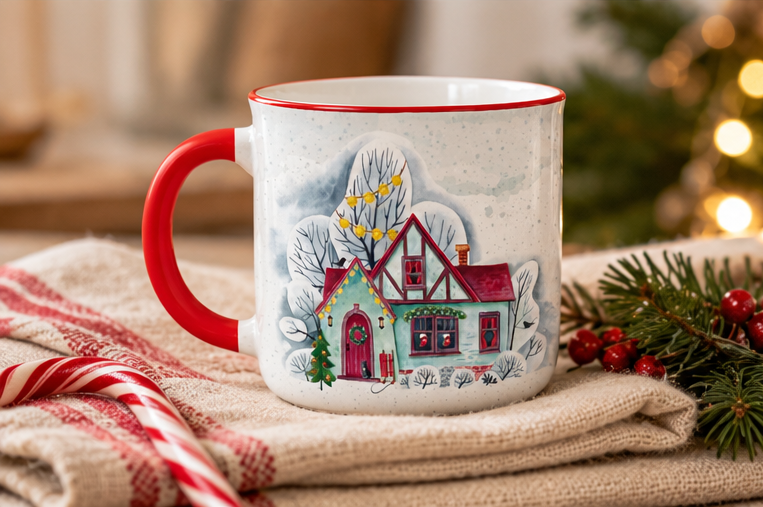 Taza de Cerámica Invierno Hogar 🏡❄️