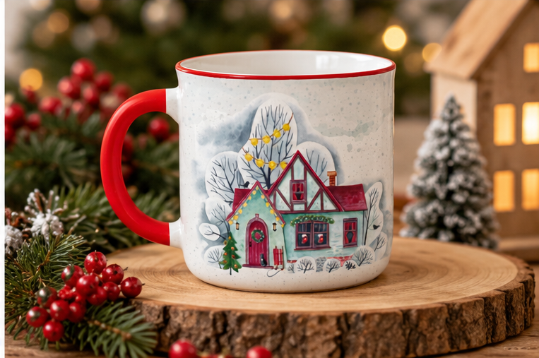 Taza de Cerámica Invierno Hogar 🏡❄️