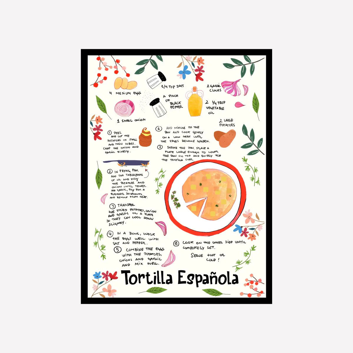 Lámina Decorativa "Receta de Tortilla Española"