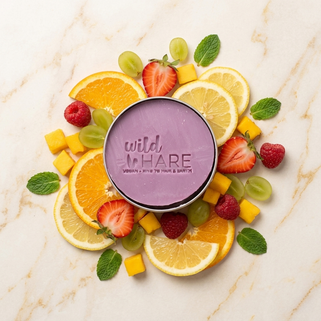 Champú Sólido Wild Hare – Tutti Frutti · Seda y Brillo  60 g