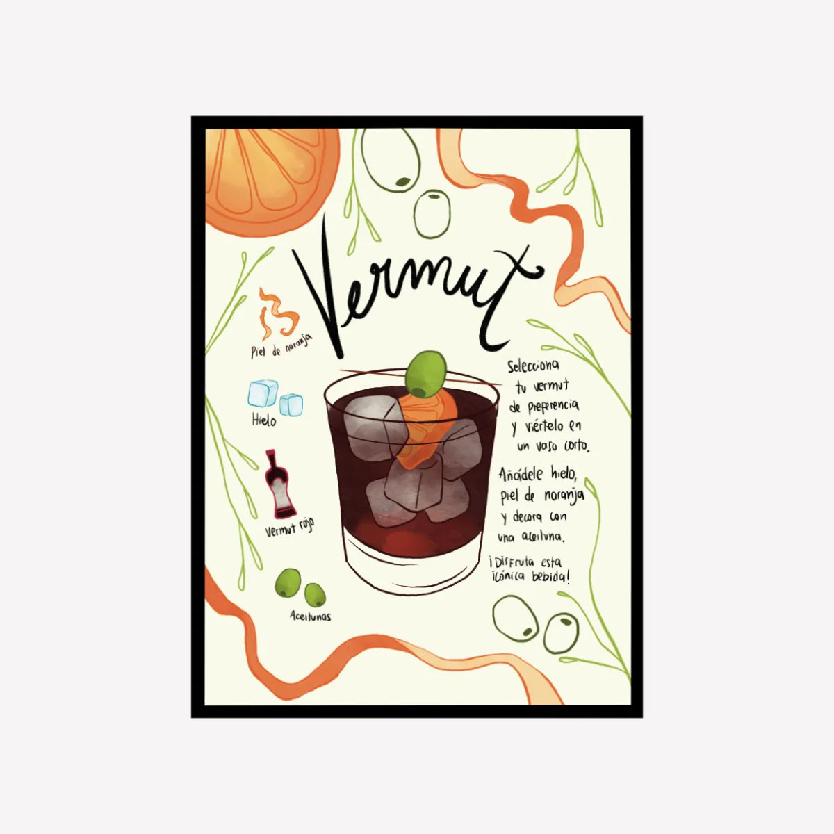 Lámina Decorativa "Receta de Vermut"